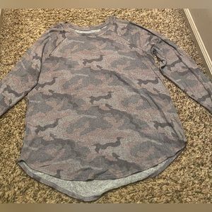 American Eagle Soft & Sexy Plush Camo Sweater